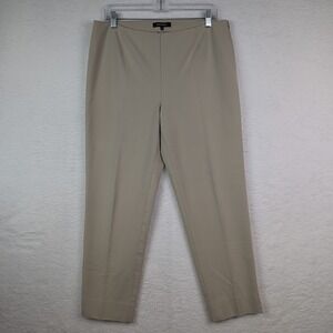 Lafayette 148 NY Cropped Bleecker Pant Women's 10 Khaki Color Stretch